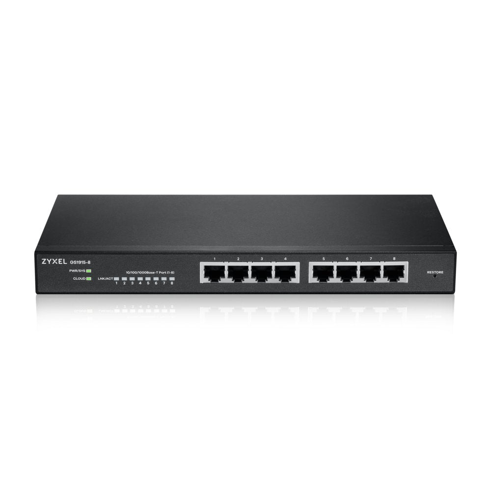 Zyxel GS1915-8 | Managed L2 Switch | 8 Poorten | Gigabit Ethernet - Matmuis